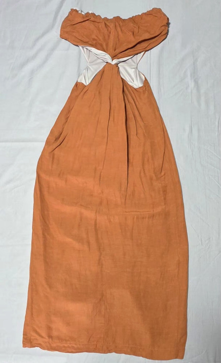 Dixie Dresses & Skirts - Dixie Made in Italy Burnt Orange Linen Blend Cut-Out Maxi Dress - Size S - Boho